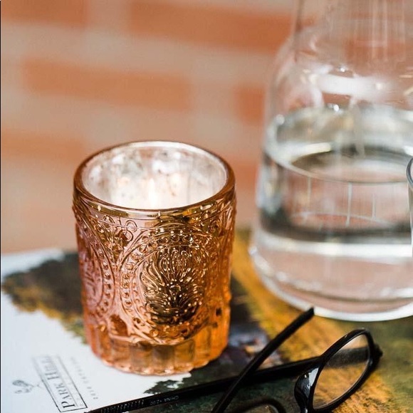 Set of 3 Primrose Rose Gold Mercury Votive Holders - Picture 2 of 6